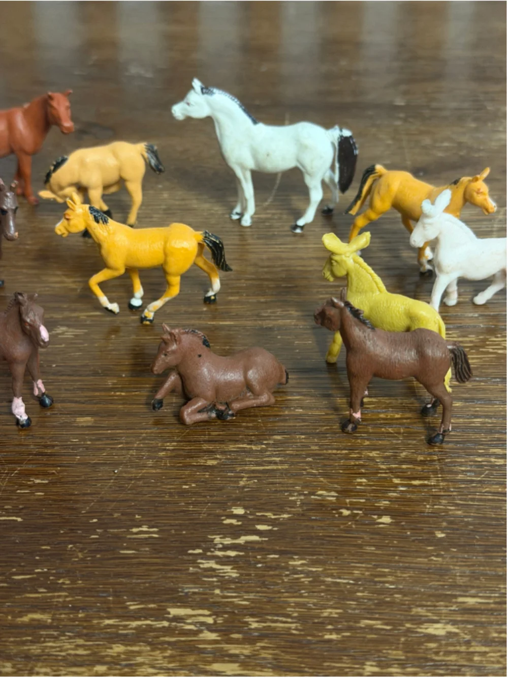 Vintage Miniature Plastic Horse Figures Lot of 13 Assorted Horses Ponies Farm